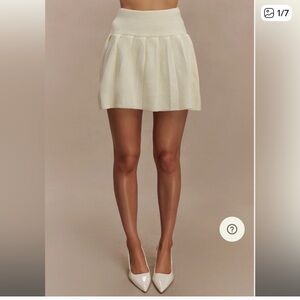 Meshki ivory knit mini skirt